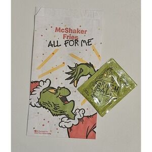 McDonald's Grinch Salt‎ Dill Pickle Seasoning And Shaker Bag